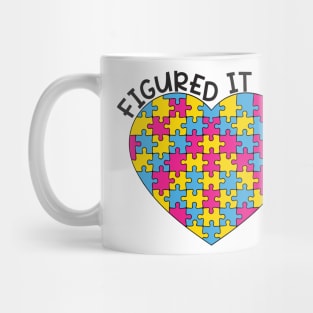 "Figured It Out" Pansexual Pride - Puzzle Heart Mug